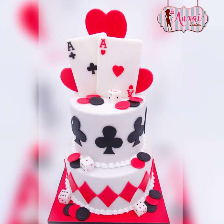 Tarta de casino y blackjack personalizada
