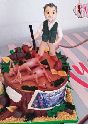 Tarta cazador con ciervos