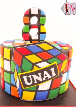 Tarta cubo Rubik redonda