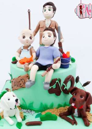 Tarta Día del padre papá pescador y cazador