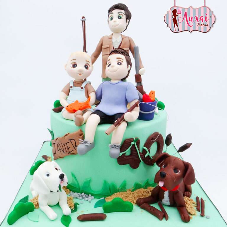 Tarta Personalizada Caza y Pesca Familiar