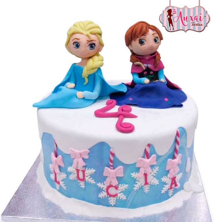 Tarta Infantil Frozen Lazos y Copos de Nieve