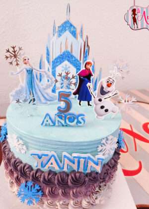 Tarta Disney Frozen con topper de cartulina