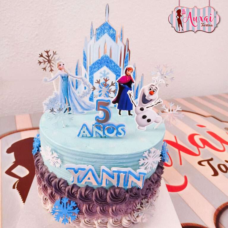 Tarta Disney Frozen con topper de cartulina