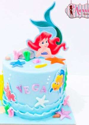 Tarta Disney La Sirenita fondo del mar