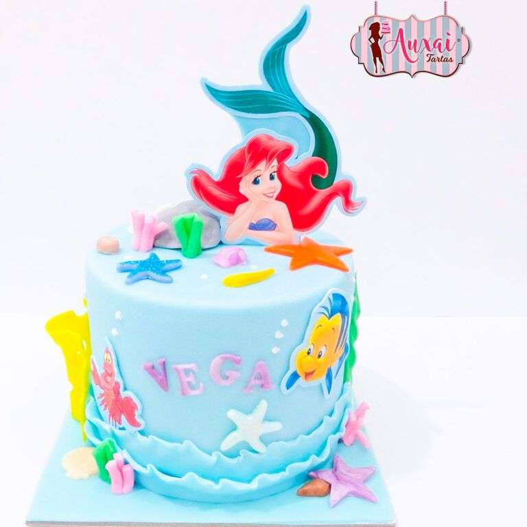 Tarta Disney La Sirenita fondo del mar