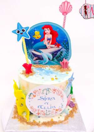 Tarta La Sirenita Disney - sin fondant
