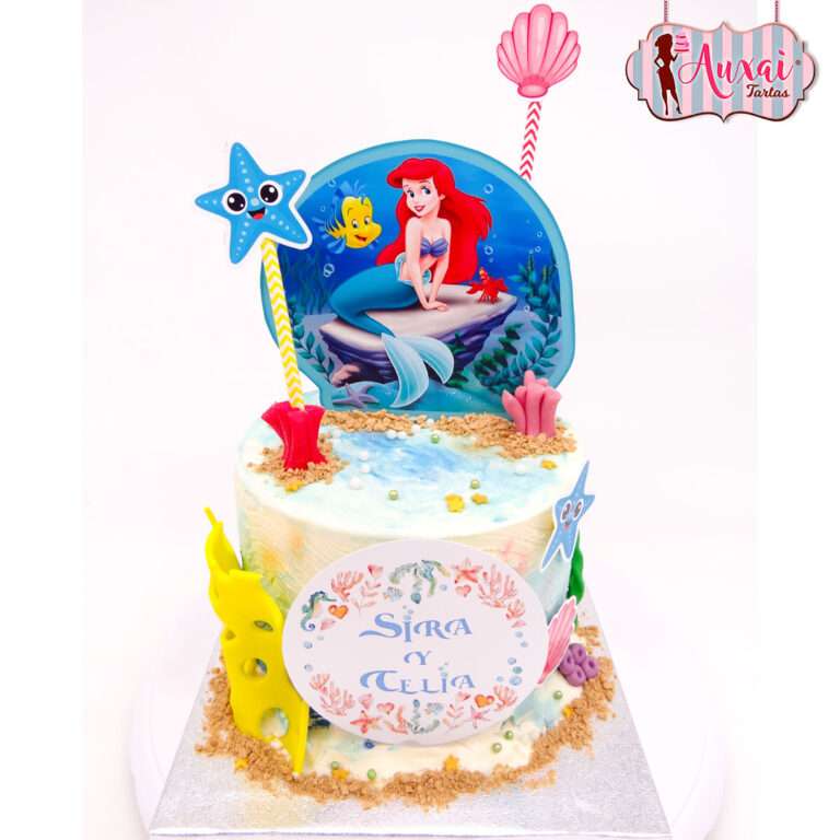 Tarta La Sirenita Disney - sin fondant