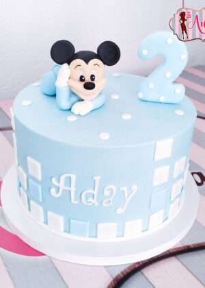 Tarta Disney Mickey bebé - sin fondant