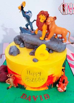 Tarta Disney Rey León presentación Simba