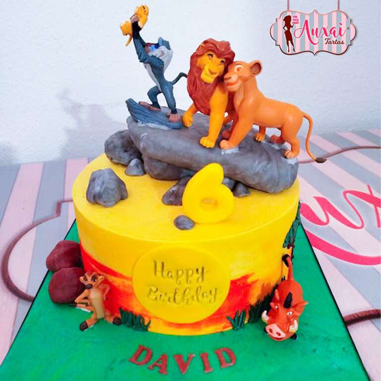 Tarta Disney Rey León presentación Simba