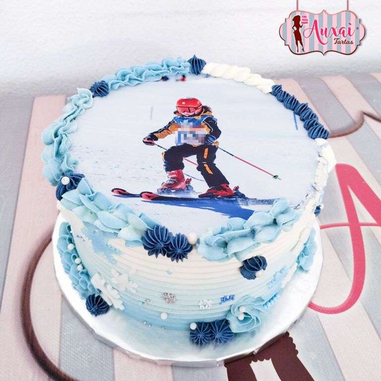 Tarta esquí - sin fondant