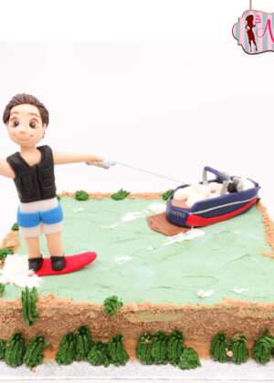 Tarta esquí acuático