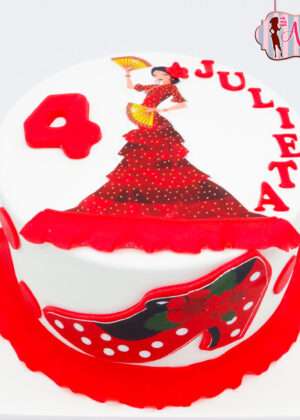 Tarta flamenco mujer
