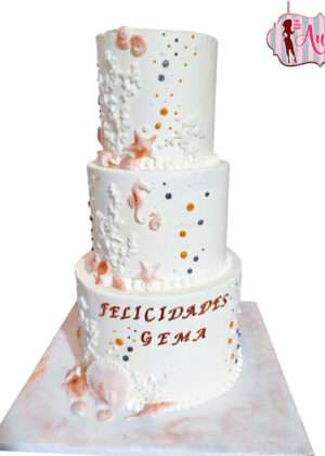 Tarta fondo marino elegante
