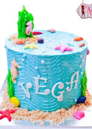 Tarta fondo marino infantil