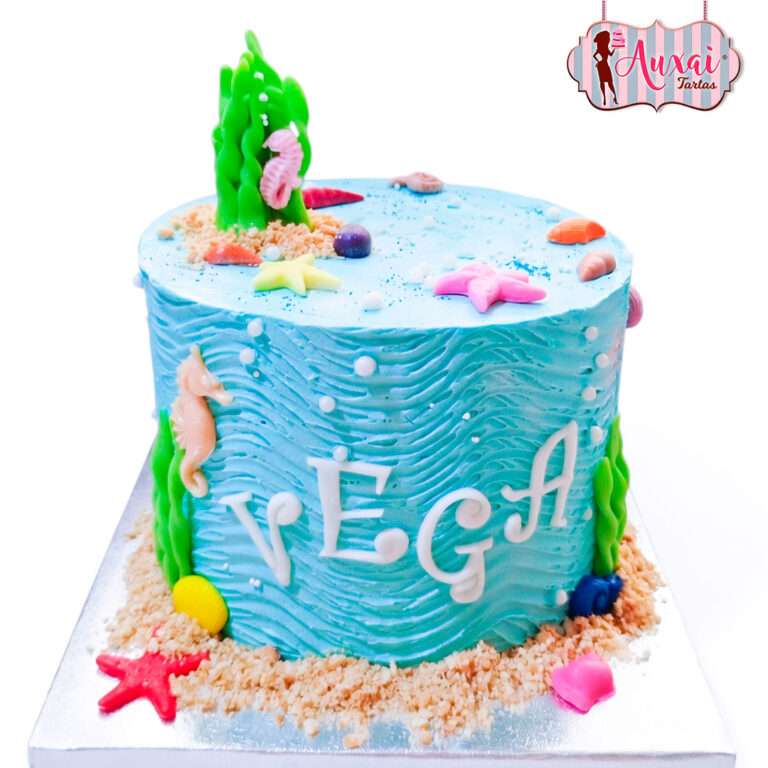 Tarta fondo marino infantil