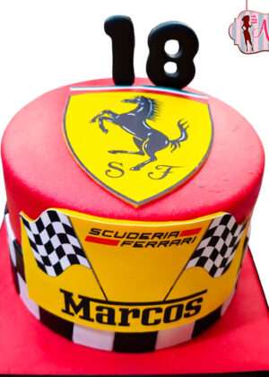 Tarta Fórmula 1 escudería Ferrari
