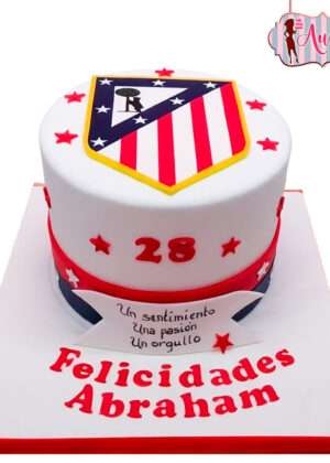 Tarta fútbol Atlético de Madrid con escudo antiguo