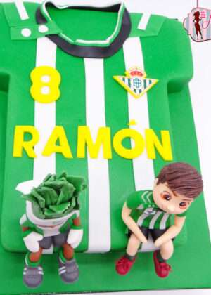 Tarta fútbol camiseta Betis con mascota