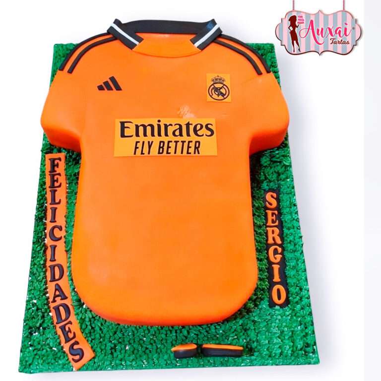 Tarta de Camiseta de Fútbol Real Madrid Naranja