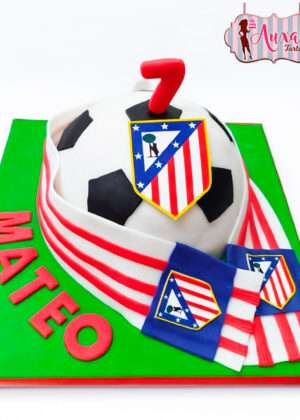 Tarta fútbol bufanda Atlético de Madrid