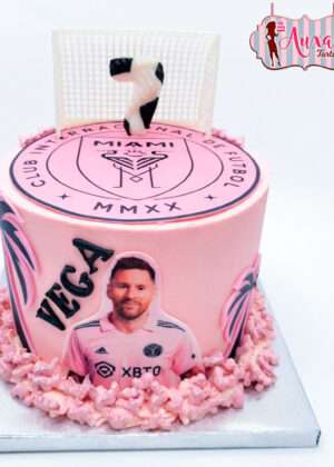 Tarta fútbol Messi Miami