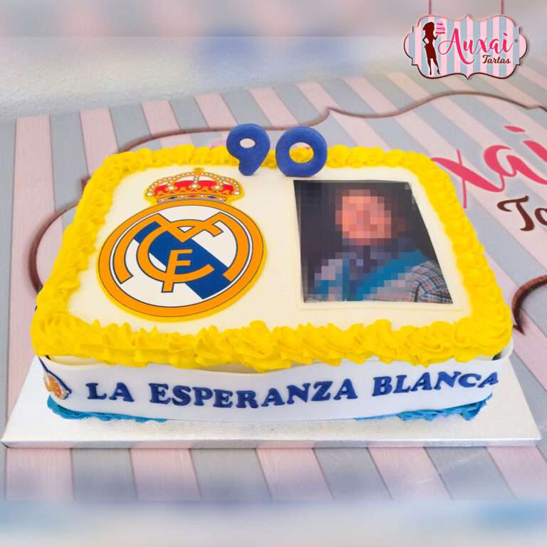 Tarta fútbol Real Madrid con foto