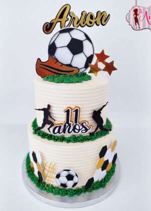 Tarta fútbol topper cartulina