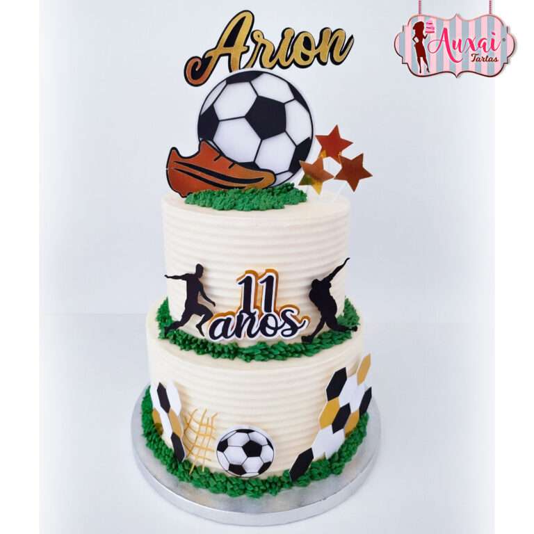 Tarta fútbol topper cartulina
