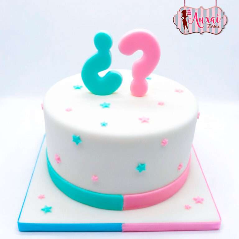 Tarta gender reveal interrogación