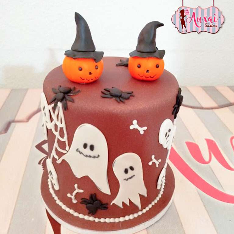 Tarta Infantil de Halloween Calabazas y Fantasmas