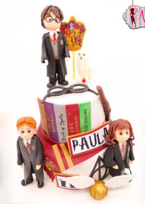 Tarta Harry Potter con Ron y Hermione