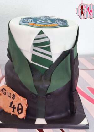 Tarta Harry Potter uniforme Slytherin