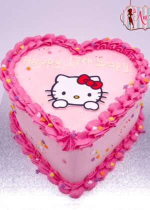 Tarta Hello Kitty corazón