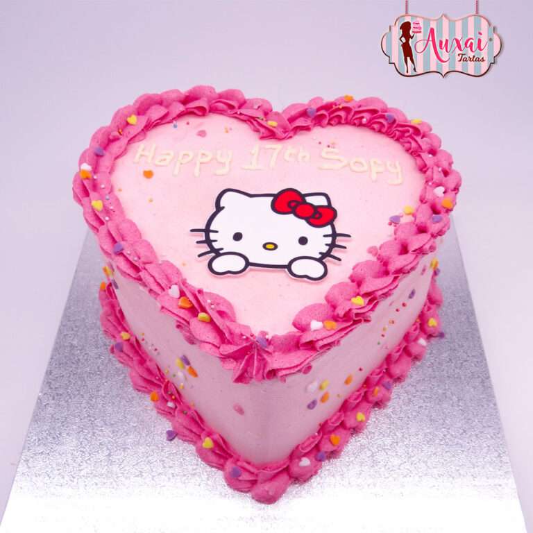 Tarta Hello Kitty corazón