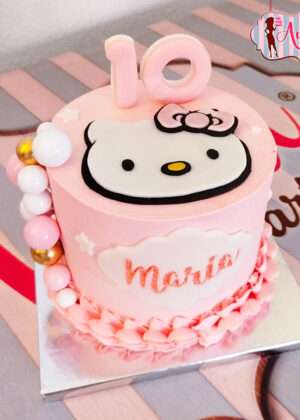 Tarta Hello Kitty con globos