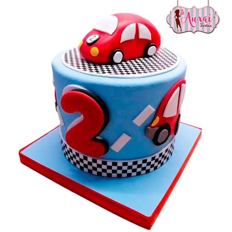 Tarta Infantil Coche de Carreras Rojo