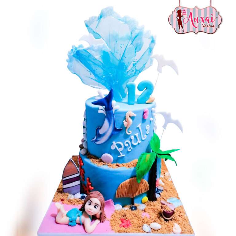 Tarta infantil mar y playa