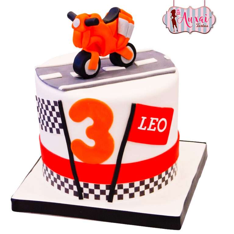 Tarta Infantil de Moto de Carreras