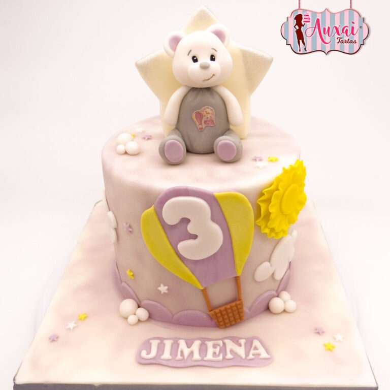 Tarta Infantil Oso de Peluche y Globo Aeroestático