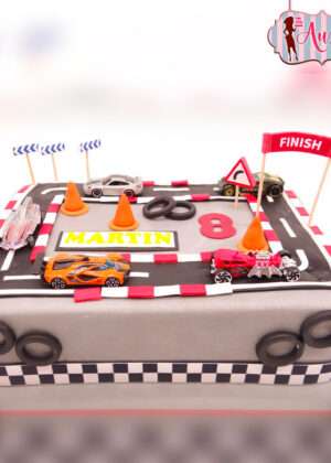 tarta infantil pista de carreras
