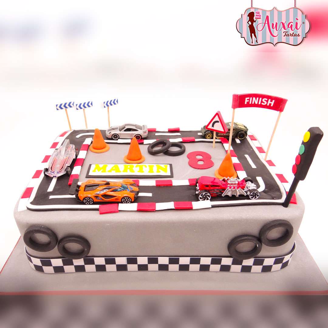 tarta infantil pista de carreras