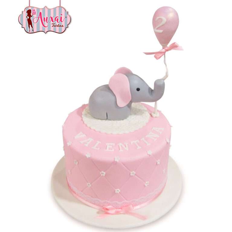 Tarta Infantil Elefante con Globo Personalizada