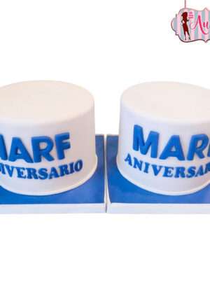 Tarta logo de empresa en fondant