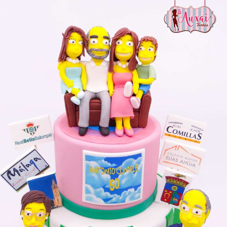 Tarta de Cumpleaños Temática Los Simpson Premium