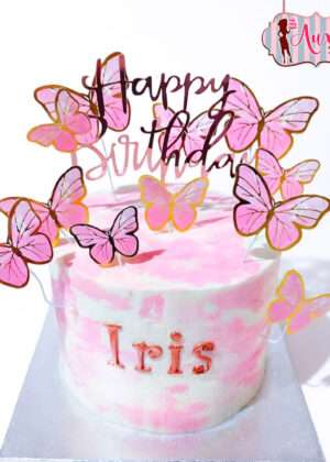 Tarta mariposas de cartulina