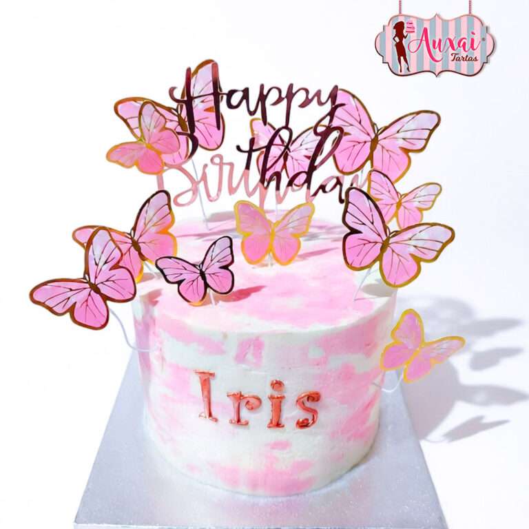 Tarta mariposas de cartulina