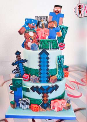 Tarta Minecraft 2 pisos