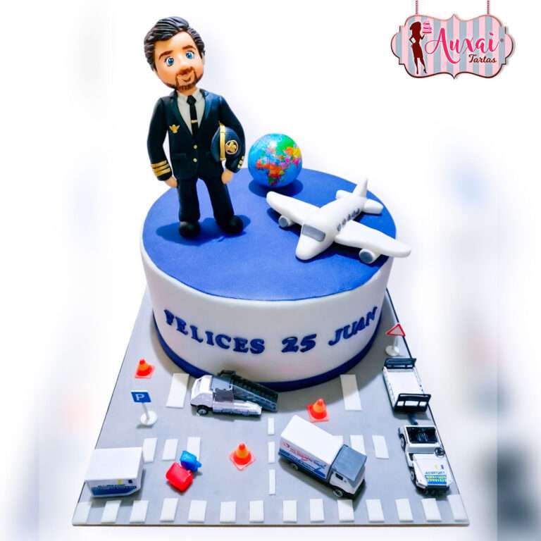 Tarta Temática de Piloto y Aeropuerto de Diseño